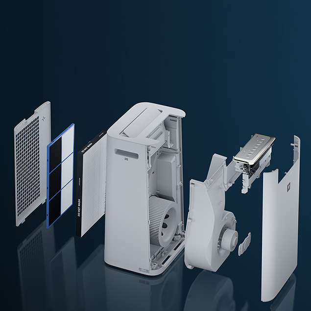 Sharp UA-HG50E-L mit geöffneten Filtern