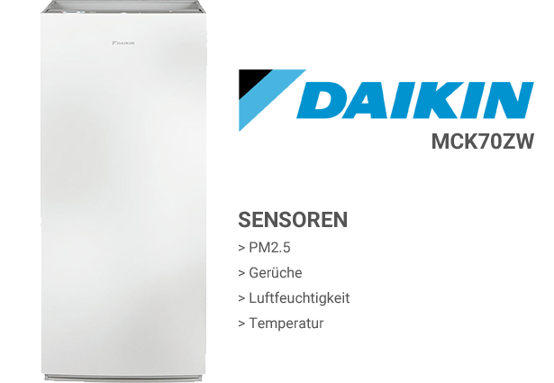 Sensoren im Daikin MCK70ZW Luftreiniger
