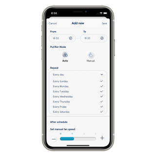 Screenshot der Blueair App