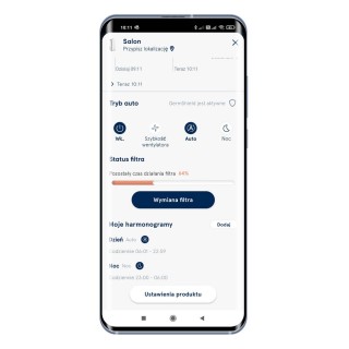 Screenshot der Blueair-App - Zeitpläne