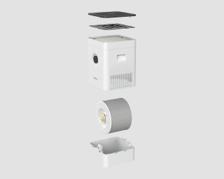 Boneco H300 Blick auf Filter und Verdunstungsmatte
